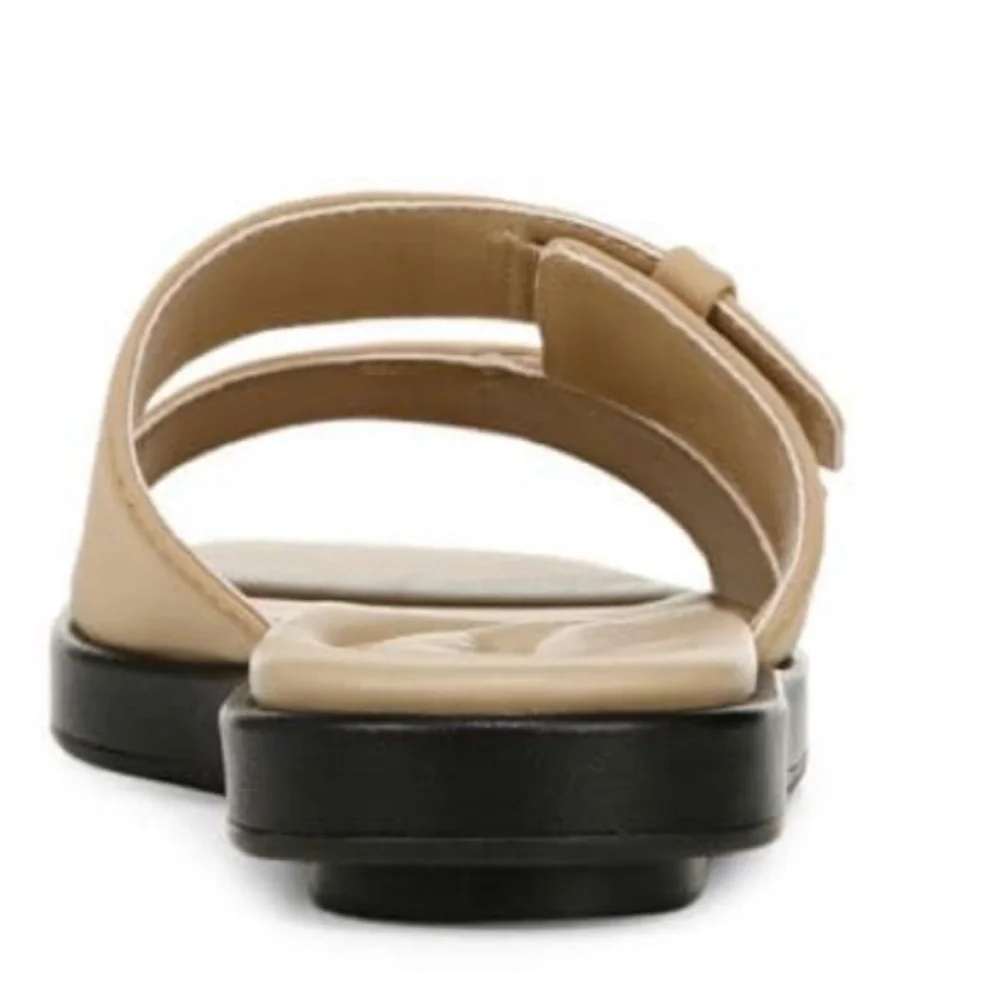 Vince Rhode‎ Dual Strap Flat Sandals Women's Tan Slide Sandals